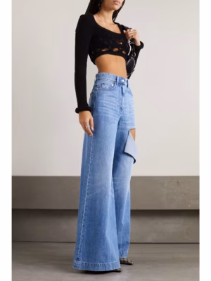 High-Waist Jeans mit Distressed-Look